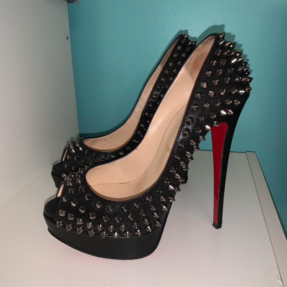 Christian Louboutin Lady Peep Spike Pumps size 38.